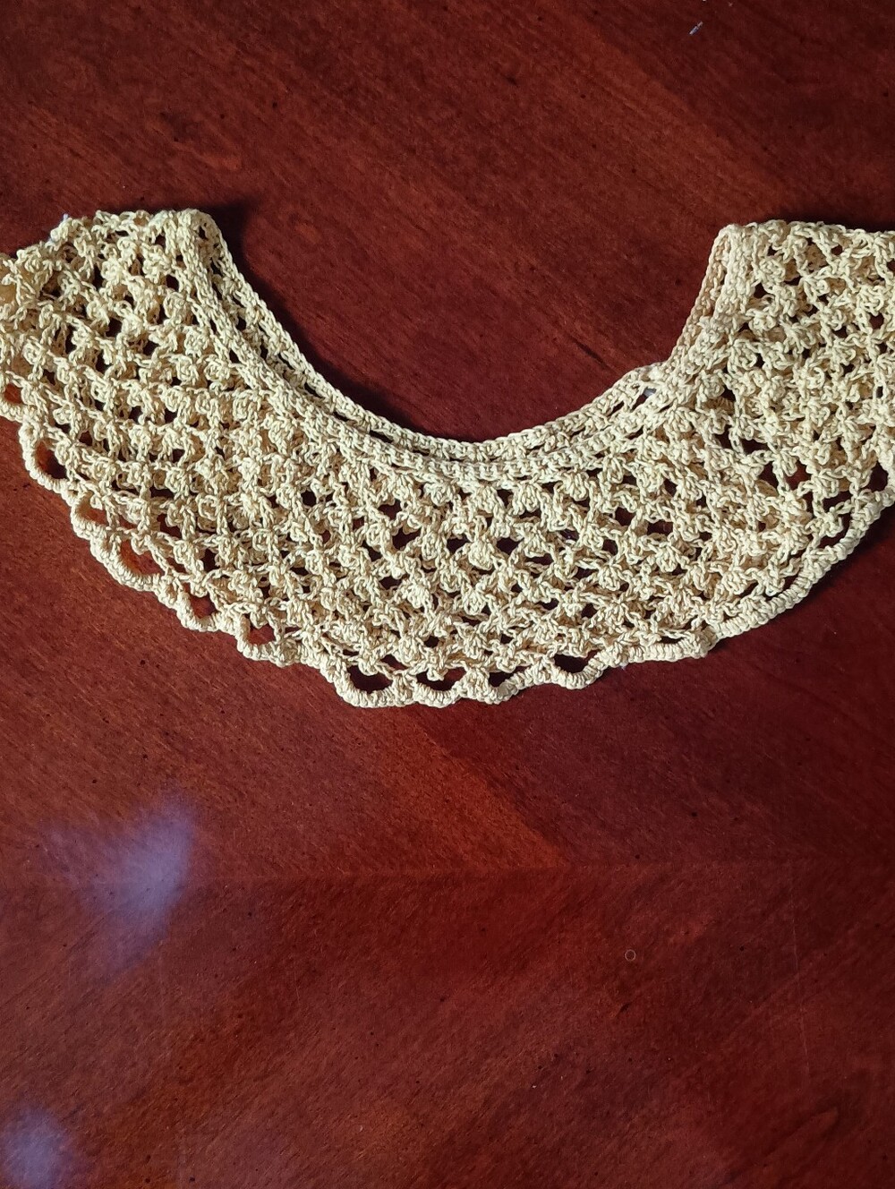 Handmade Crochet Collar Necklace in Yellow